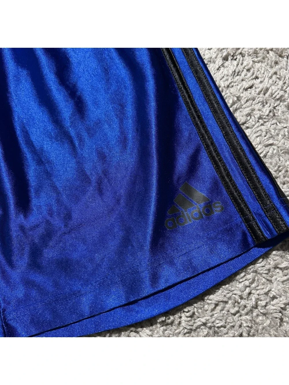 Vtg Y2K Adidas Shorts Mens Blue Basketball Dazzle Athletic Baggy Silky Medium